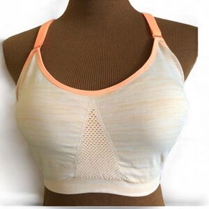 Marika Racerback Sports Bra Top Padded Wireless Size XL Light Orange GUC